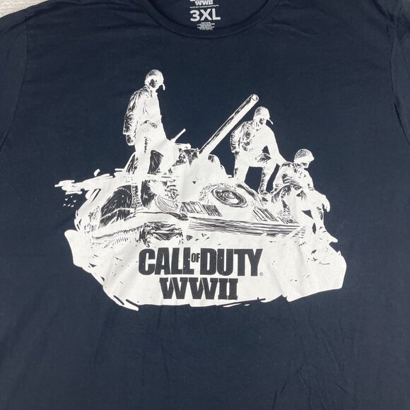 2017 Men's 3XL Call Of Duty WW2 Blue Graphic Video Game Collector T Shirt - Picture 6 of 16